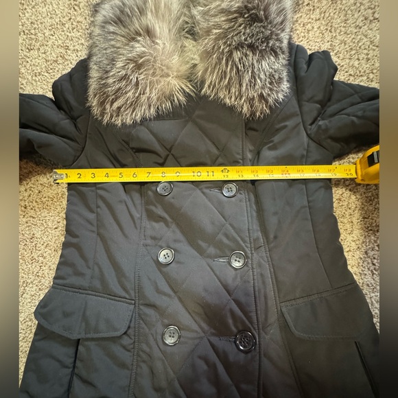 European long puffer coat with fox fur collar , M - Picture 12 of 16